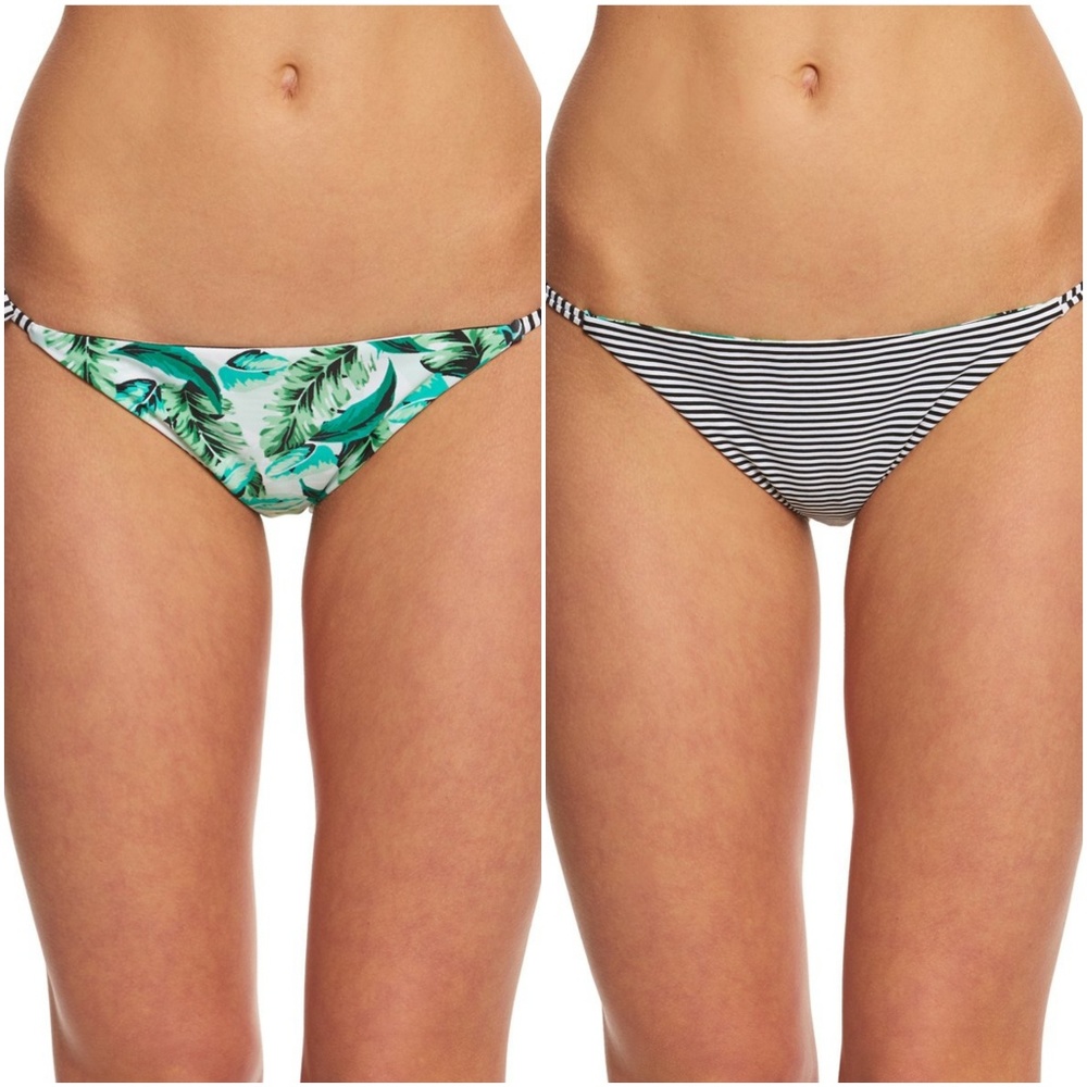 Reversible Tie Side Print Bikini Bottom Sz XL